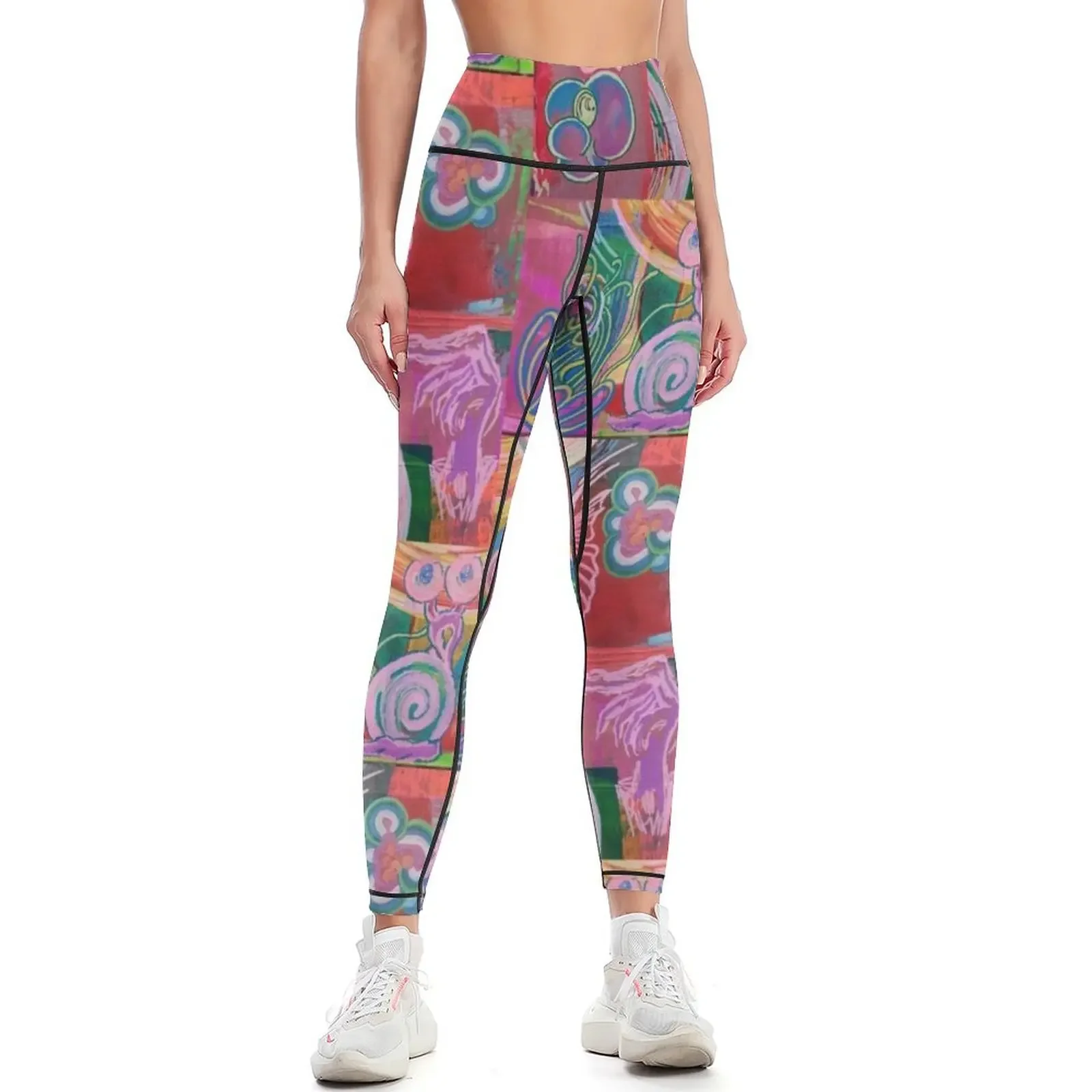 

Oil pen scribble doodles Leggings for physical Women's sports pants gym sportswear woman Women's fitness Womens Leggings