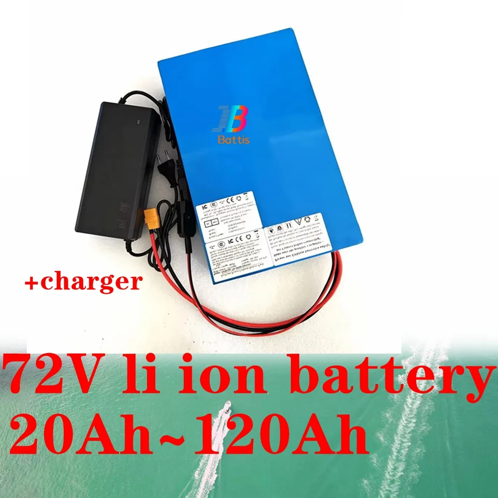 

Teswatts 72v 40AH 50Ah 60Ah 80Ah 100Ah lithium large capacity li ion BMS +charger