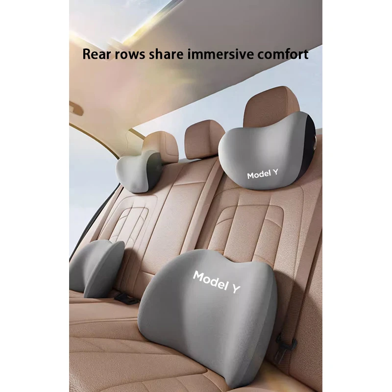 Automotive headrest/lumbar cushion Relieve neck cone and spine fatigue, suitable for TESLA  model Y model 3  car accessories