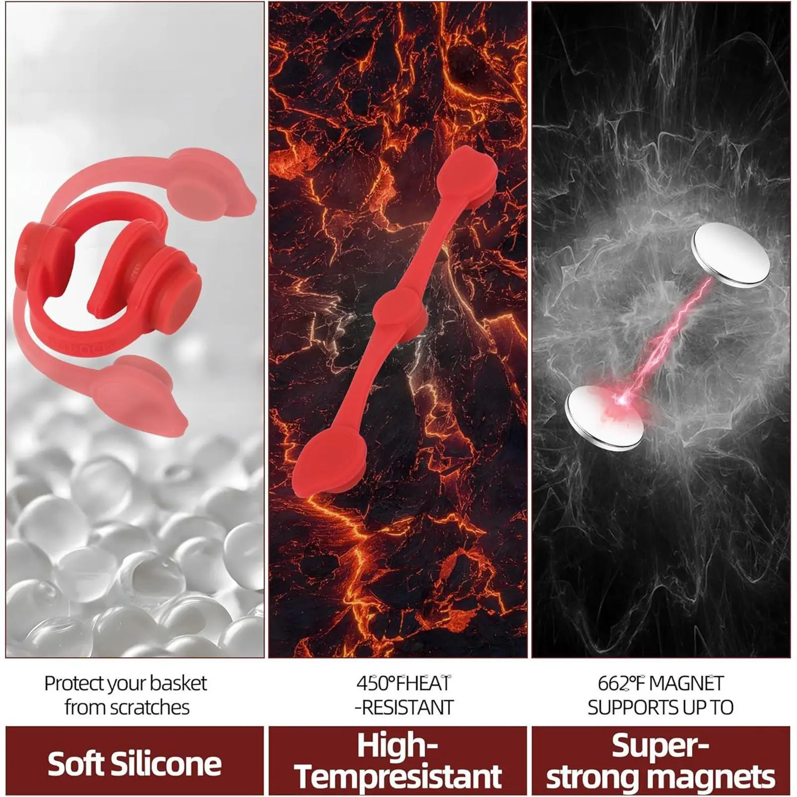 

Магнит для фритюрницы, силиконовая пряжка, 12 шт., удерживающий замок, аксессуары для фритюрницы для приготовления пищи, общежития колледжа, быстрый обед с закусками