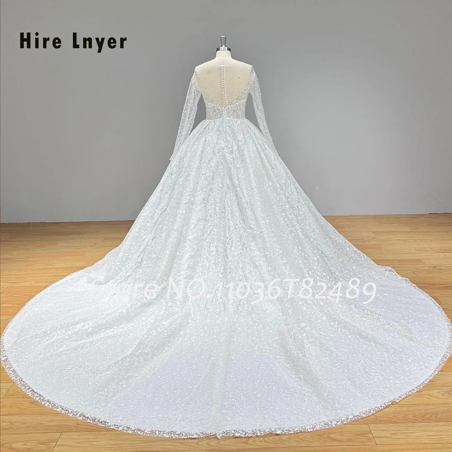 Vestidos De Novia Crystal Beading Shining Ball Gown Wedding Dresses with Long Sleeve Illusion Back Vintage Robe Mariage