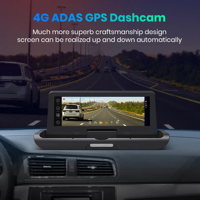 4G ADAS Car Dashcam Android 8.1 WiFi DVR Camera FHD 1080P Dual Lens Auto Dash Cam Navigator GPS Parking