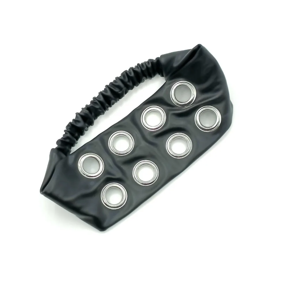 بسط الشرير حك مع الثقوب المعادن روك جوفاء خارج الثقوب عقال الأفعى طباعة Steampunk الجرونج نمط Headbands #4