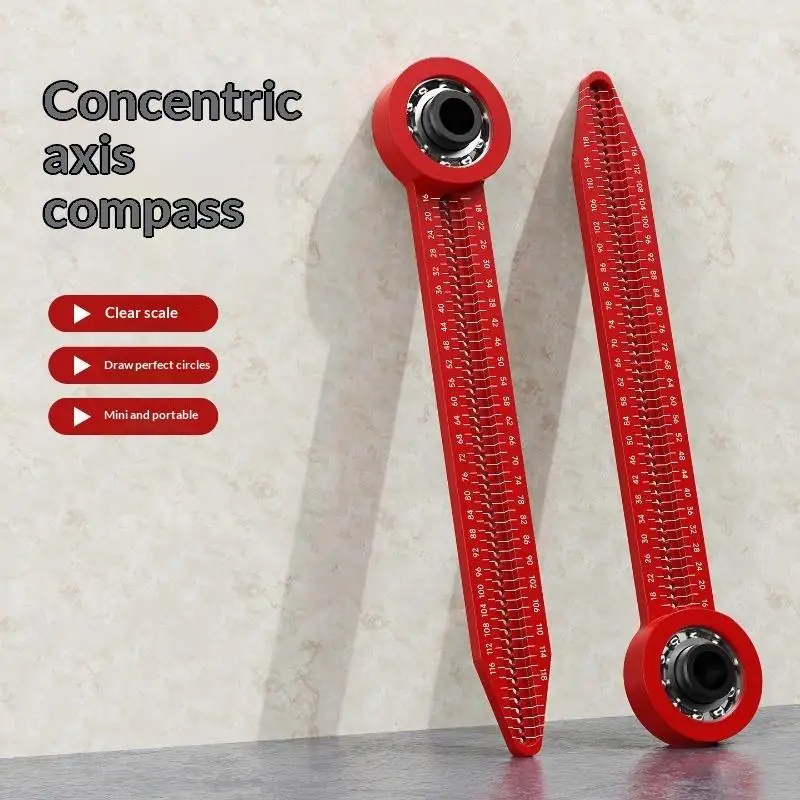 1Pcs Woodworking Compass Smooth Bearing Aluminum Alloy Adjustable Rotary Ruler for Architectural Design Drafting