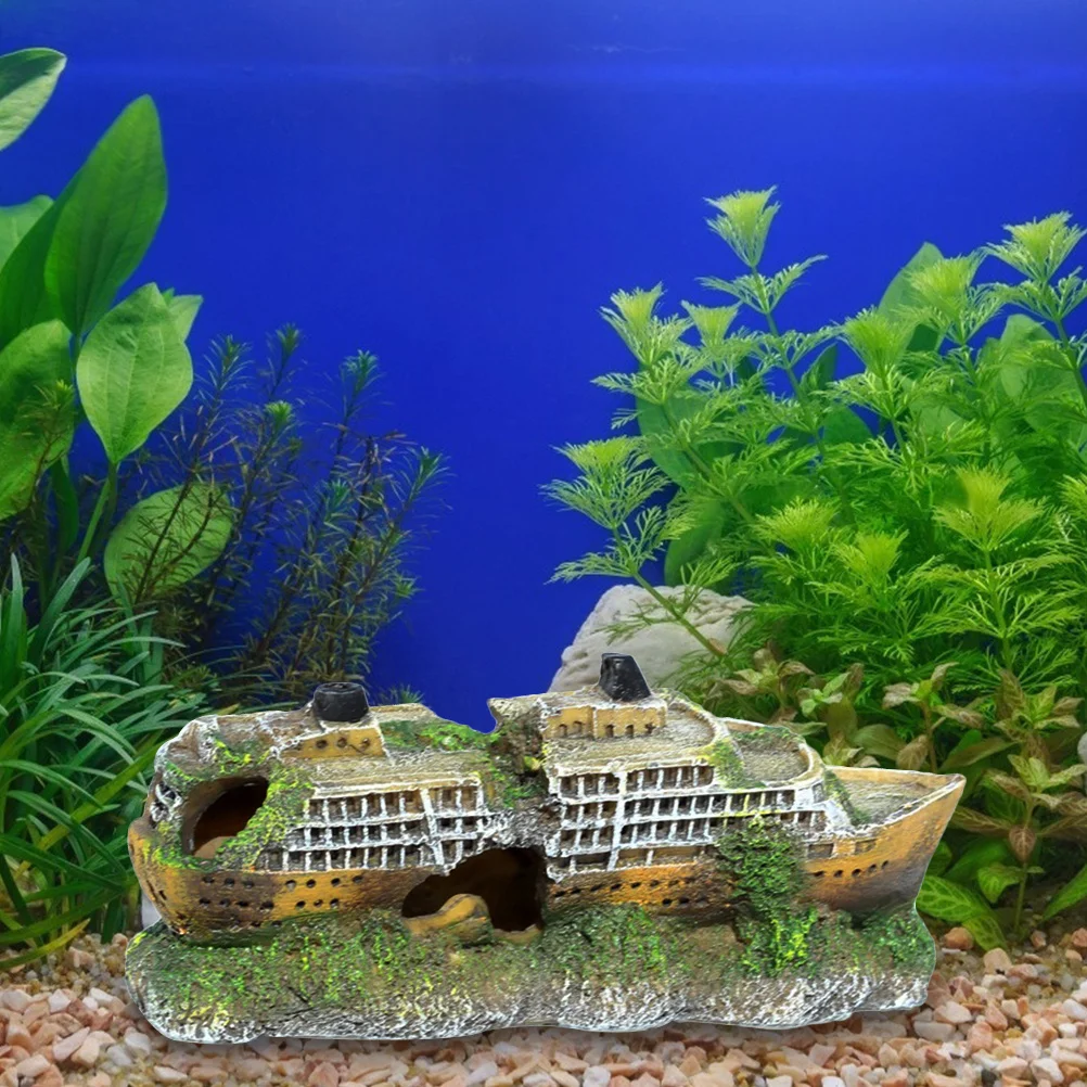 

High Quality Simulation Shipwreck Aquarium Decoration Delicate Resin Aquarium Ornament Fish Tank Accessory Decorative Shipwreck