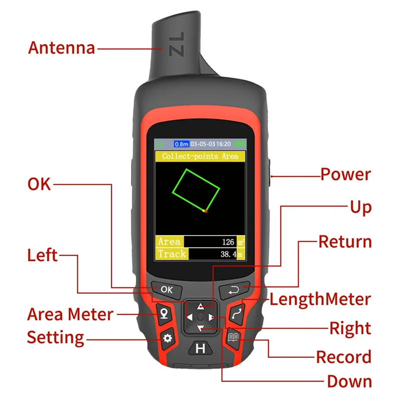 【مجموعات】ZL166 GPS عداد أرضي محمول لمعدات المسح عالية الدقة للمزرعات والحديقة وقياس منطقة الأراضي الزراعية