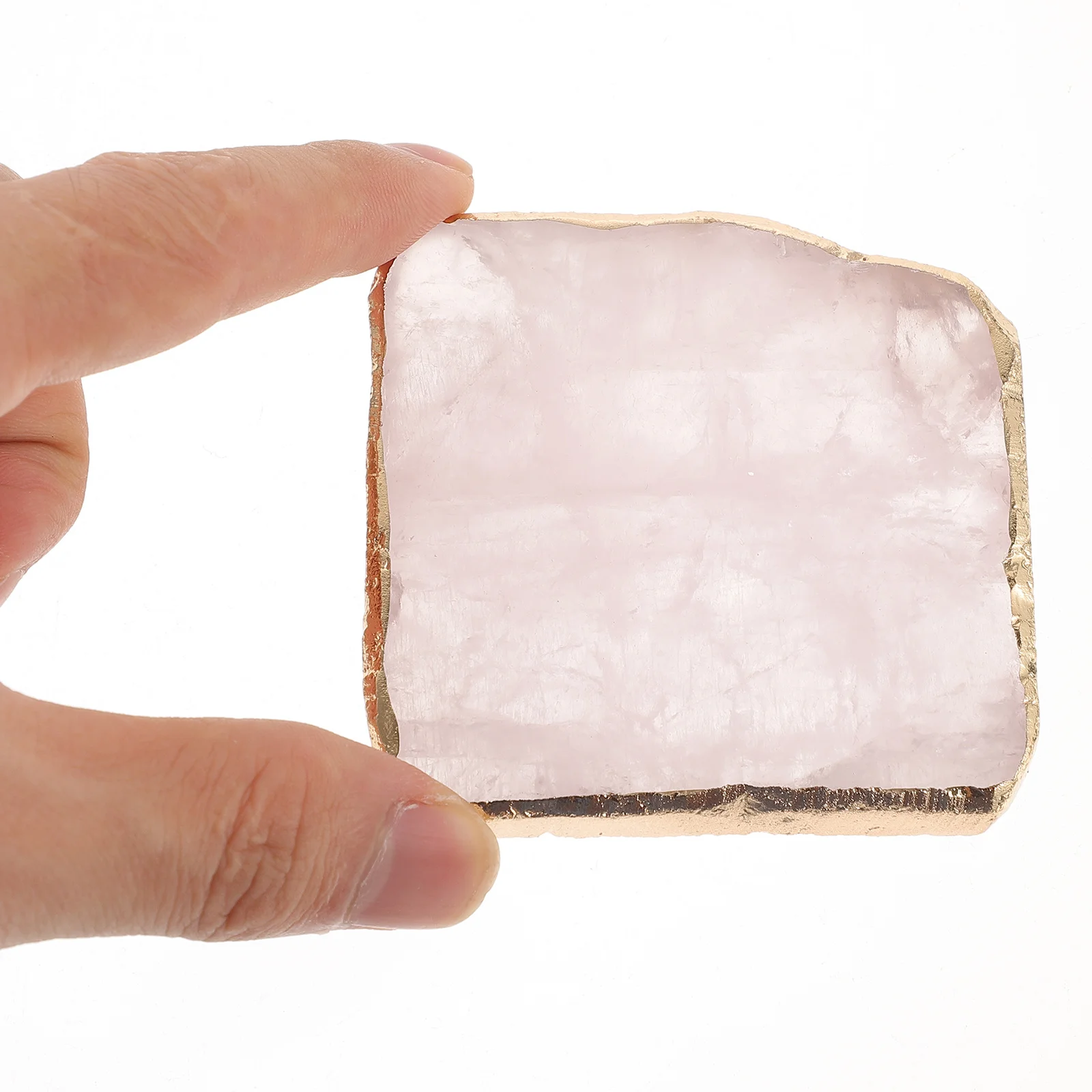 

Natural Pink Crystal Coaster Delicate Decorative Cup Mat Stylish Table Decor Comfortable Insulated Coaster for Home