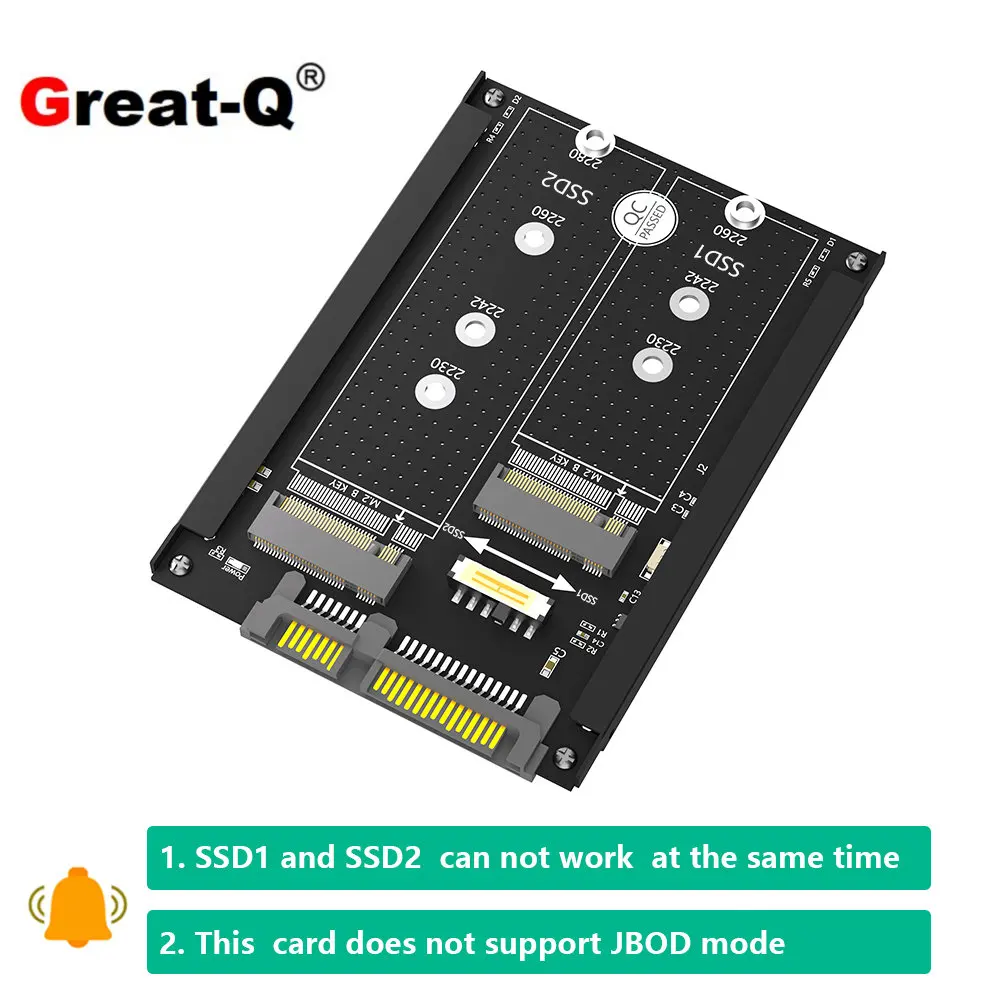 

Dual M.2 B Key/B&M Key SSD to 2.5" SATA III with Frame Bracket - Retain mSATA SSD as 7mm 2.5" SATA Drive