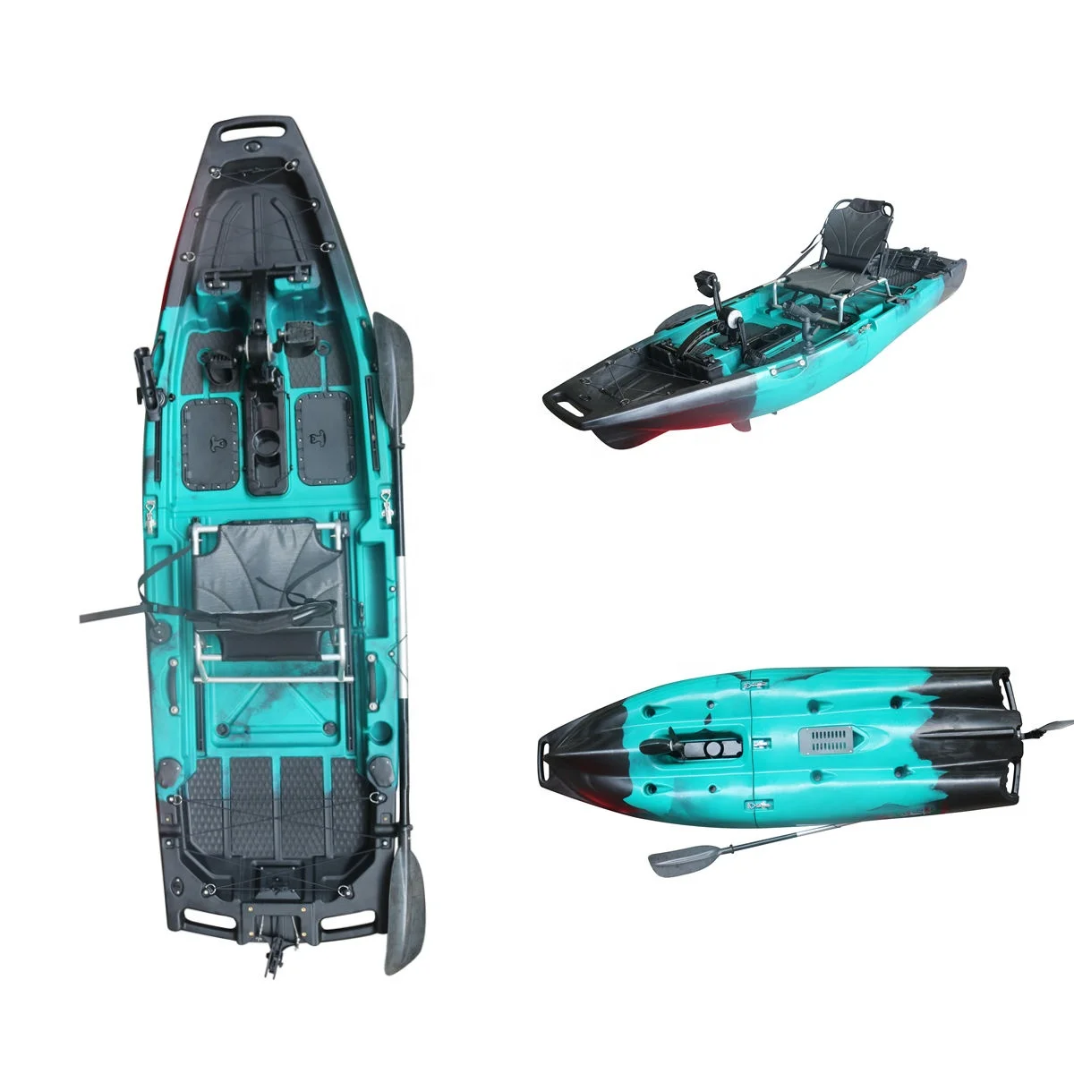 

9 ft Vicking Modular HDPE Pedal Drive Kayak 1-Person Inflatable for Fishing & River Tours Ocean Pedal Accessories
