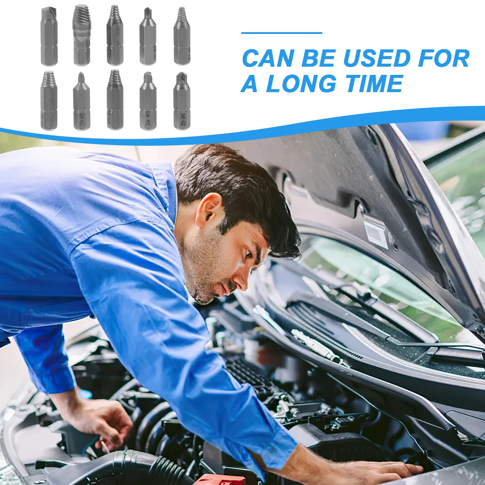 

1Set Screw Extractor Kit High Speed Steel Stripped Bolt Remover 63Mm Bit Head for Household Automotive Repair Broken Screw