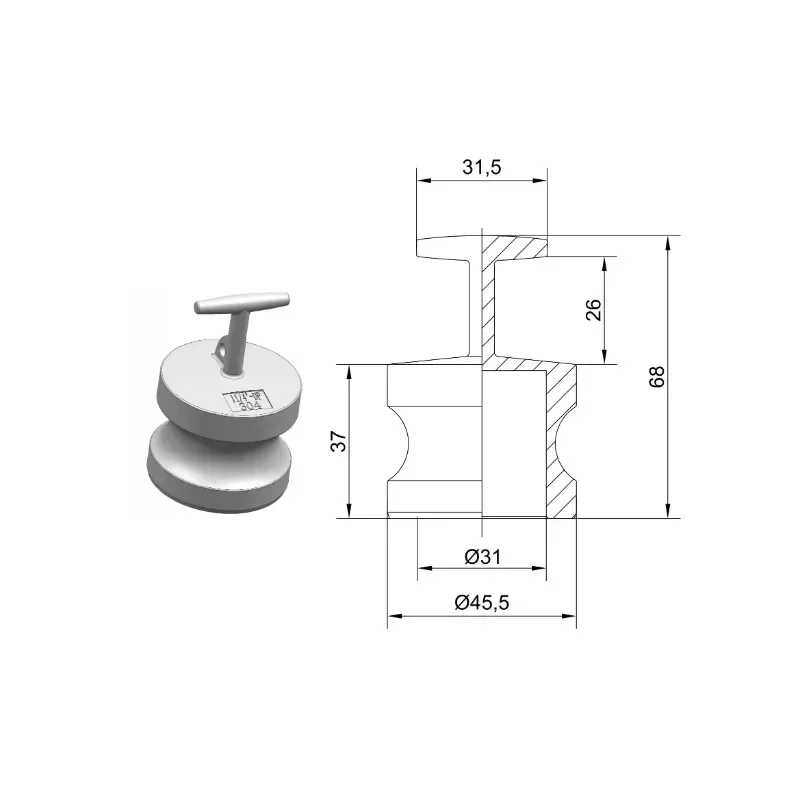 

1-1/4" DN32 Type DP 304 Stainless Steel CamlockEnd Plug Quick Disconnect Coupling Cam Groove For Hose Pumps Homebrew