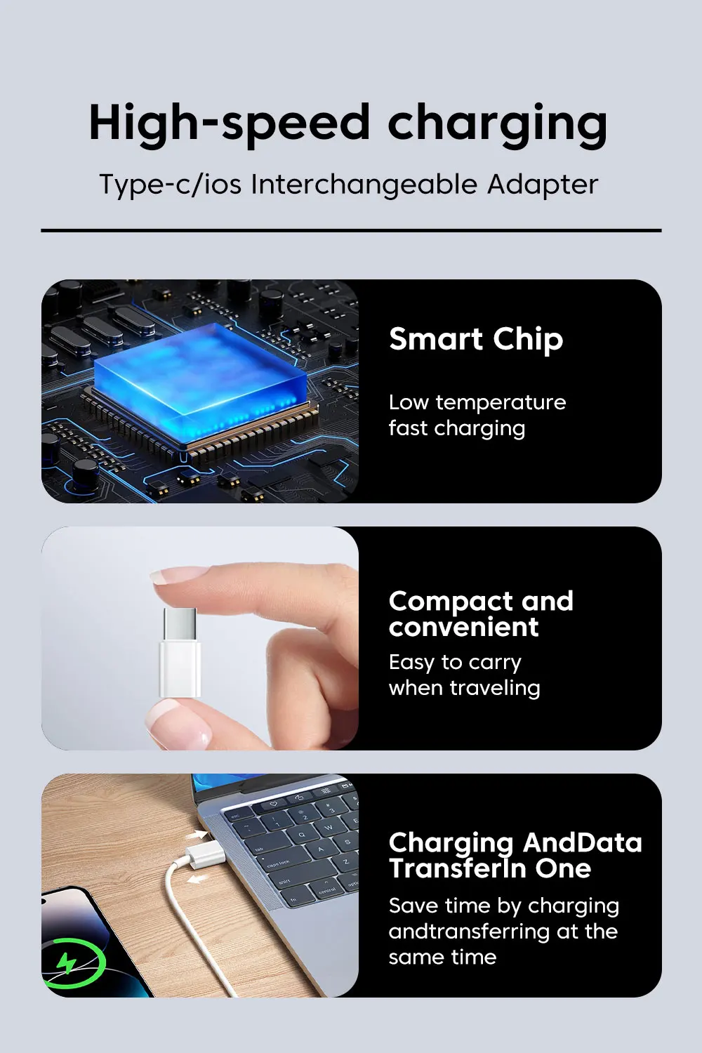 USB C To Lightning Adapter For iOS Male to Type C Female Converter Fast Charging For iPhone 16 Type C IOS Data Transfer Adapter