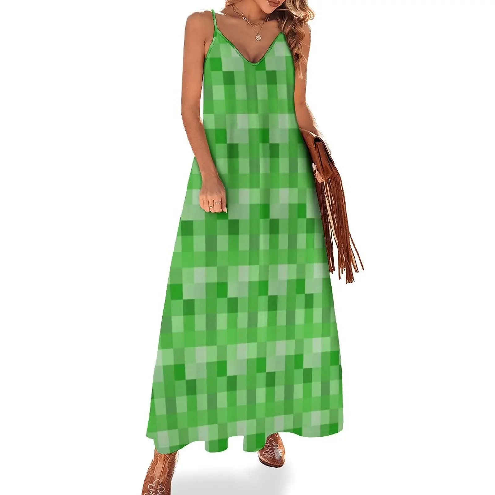 

Green Pixels Sleeveless Dress Women's long dress dresses women summer 2025 summer dresses for women 2025