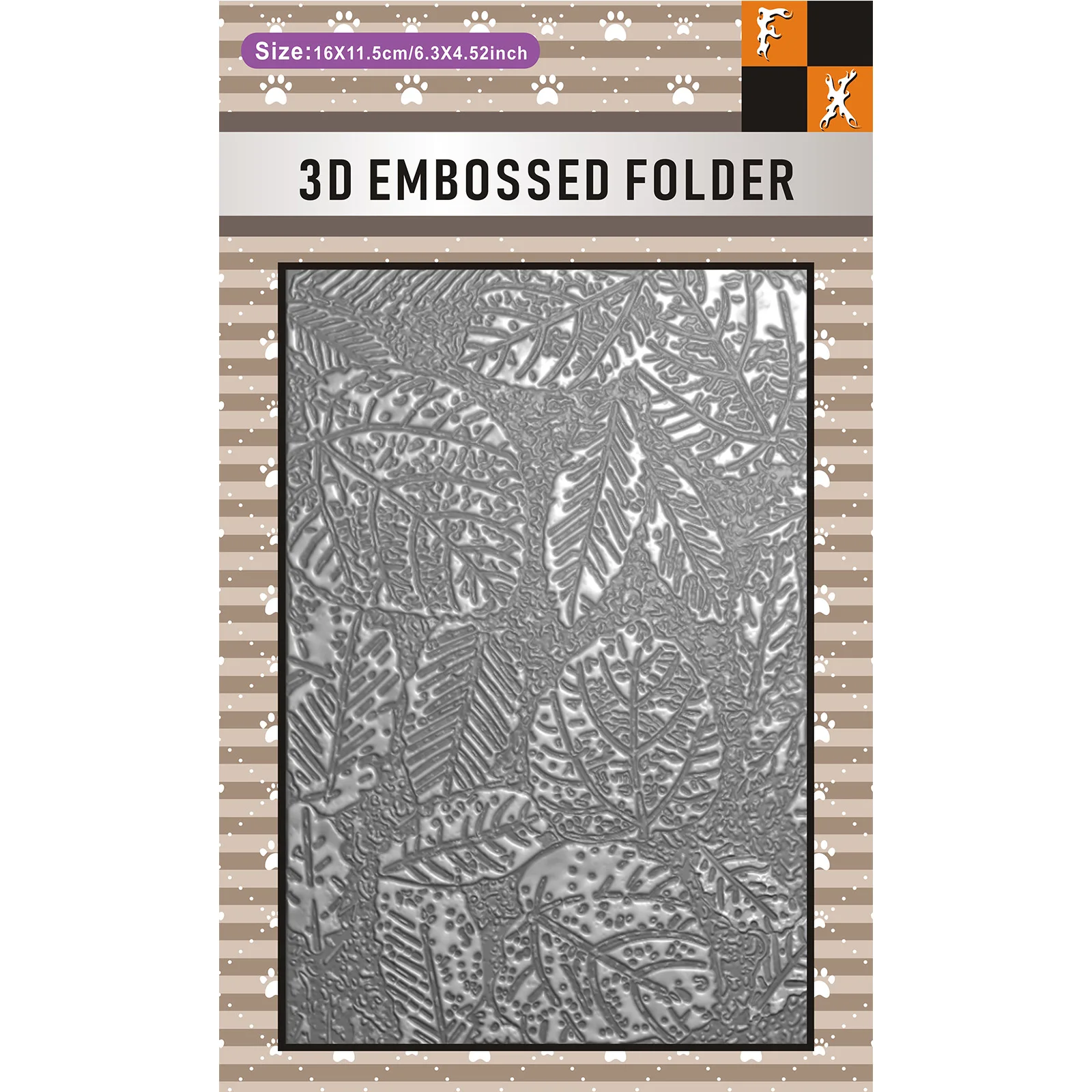 مجلد منقوش ثلاثي الأبعاد لخلفية الملمس القديم على شكل أوراق شجر - اختيار مثالي لصنع بطاقات DIY وسجل القصاصات، بلاستيك متين #2