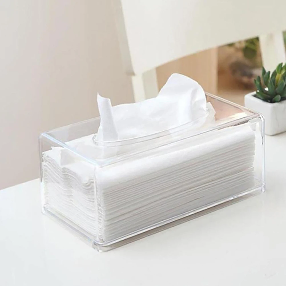 

Акриловая коробка для салфеток, прозрачный держатель, прозрачный чехол для салфеток, прямоугольный органайзер для бумажных полотенец, контейнер для сухих листов, салфетка для ванной комнаты