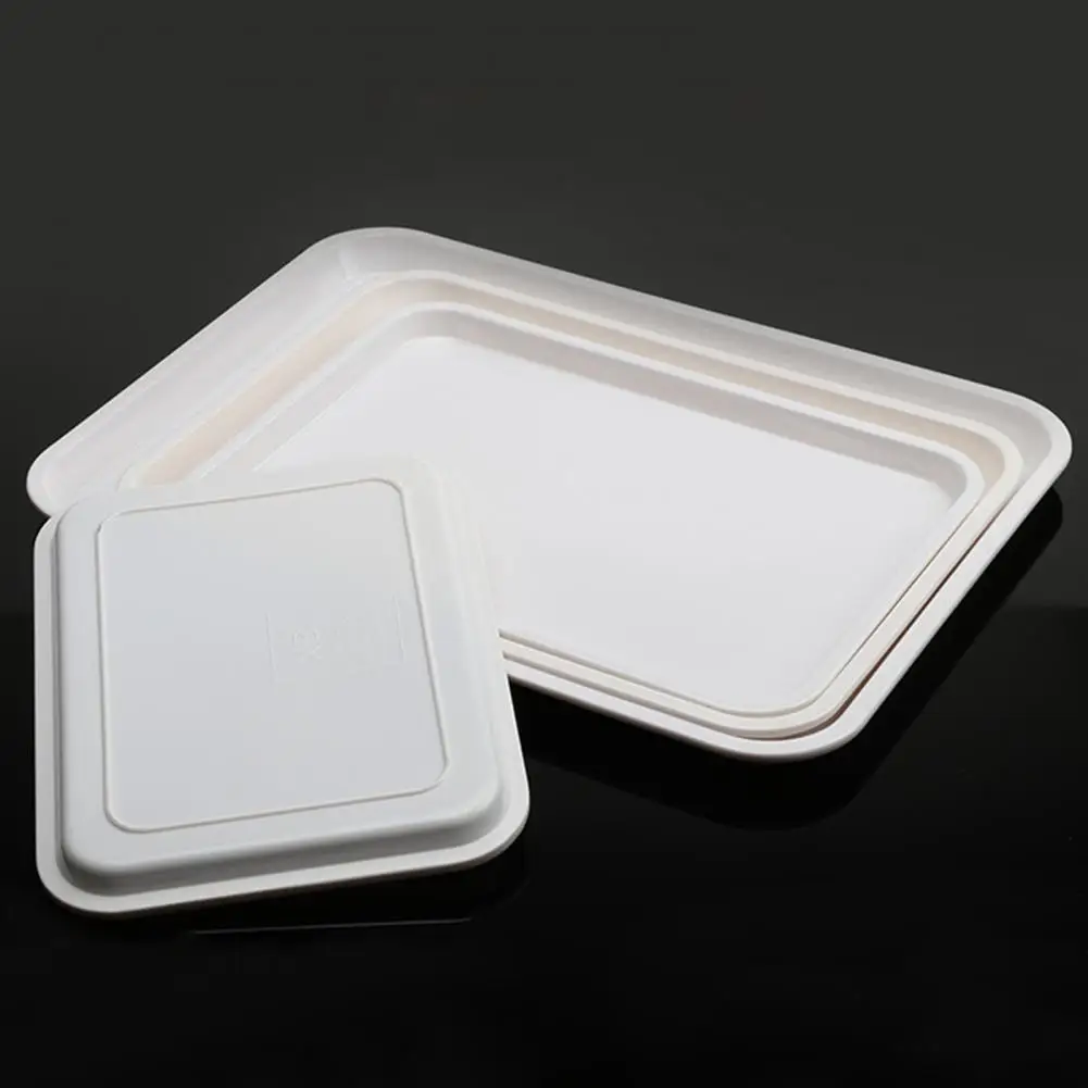 Rectangular Shape Serving Tray Stackable Tea Tray Wear-resistant Non-slip Food Serving Trays White Plastic Tray For Kitchen