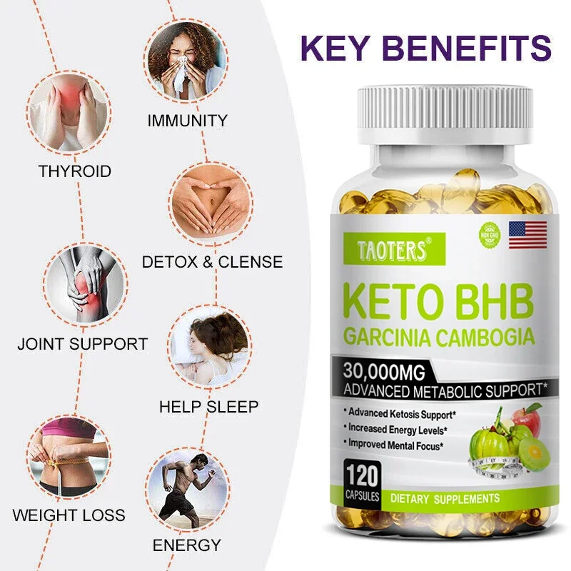 Keto Fat Burning Capsules Support Abdomen, Thighs and Arms, Improve Immunity & Suppress Appetite, Advanced Metabolism