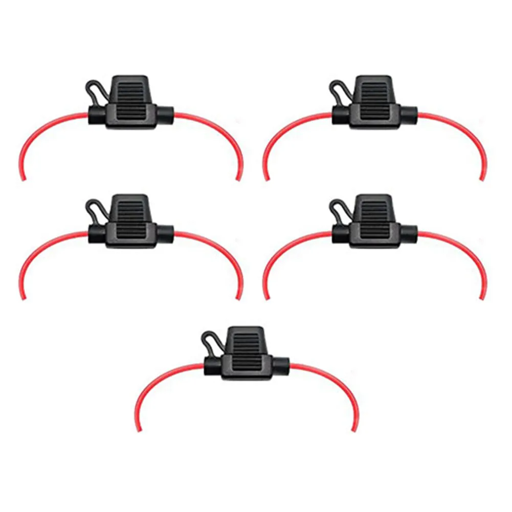 

﻿ 5pcs Inline Fuse Holder 12 Gauge For AWG Wire Cut Off Switch 12V 30A For Electric Automotive Car Boat RV Truck