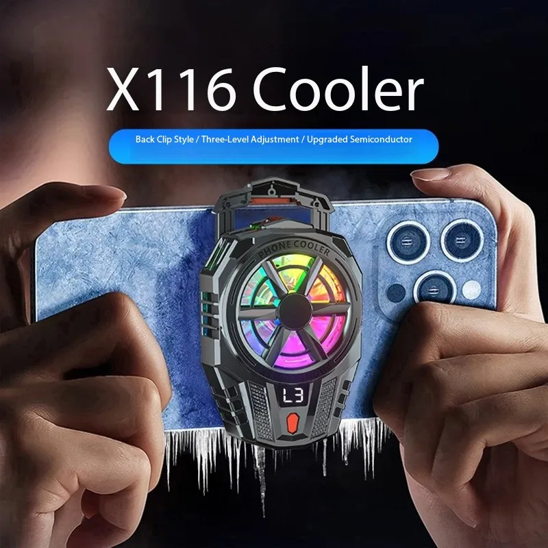 Radiator Cooler Cooling Air Cooler Fan Game Mobile Phone Peltier Cooler Type C Fan For iPhone 11 X XR Samsung S23 Live Streaming