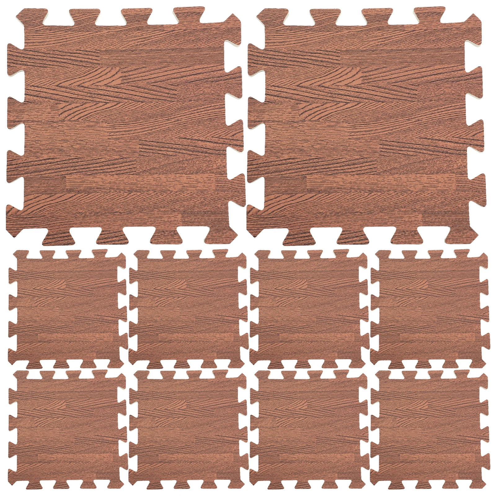 

10 pcs Wood Grain Floor Mat Eva Puzzle Exercise Flooring Anti-Slip Waterproof For Home Gym Kitchen Play Area Yoga Mat
