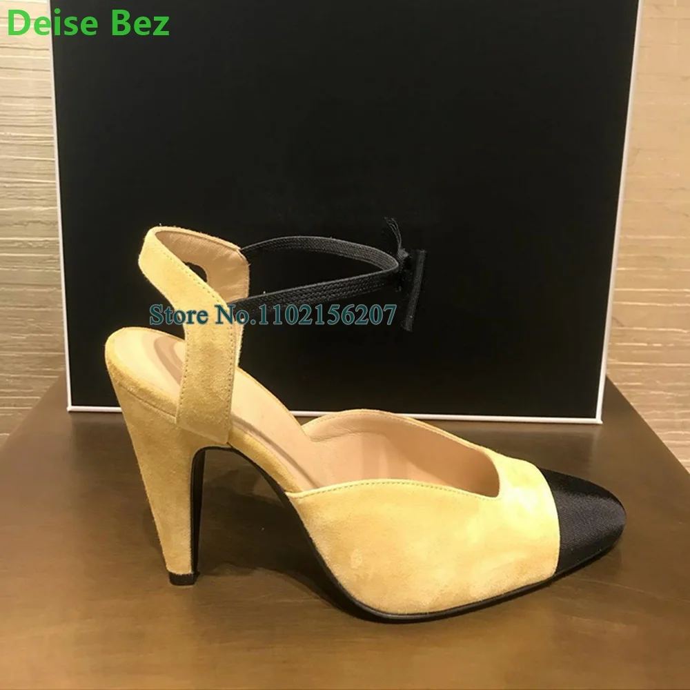 Elegant Pointed Toe Mixed Colors Butterfly Deisgn Pumps For Female Women Sweet Slingback Leather And Satin Fabric Dress Shoes