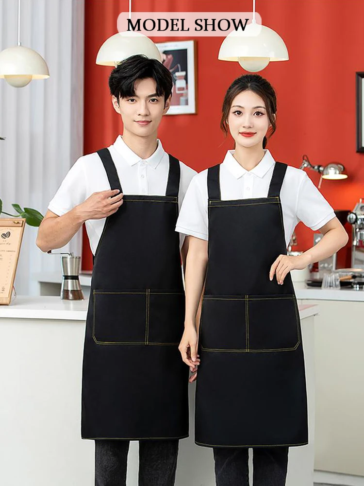 

Профессиональный рабочий фартук из саржи — водонепроницаемый, долговечный, устойчивый к пятнам и износу для ресторанов, кафе и общественного питания