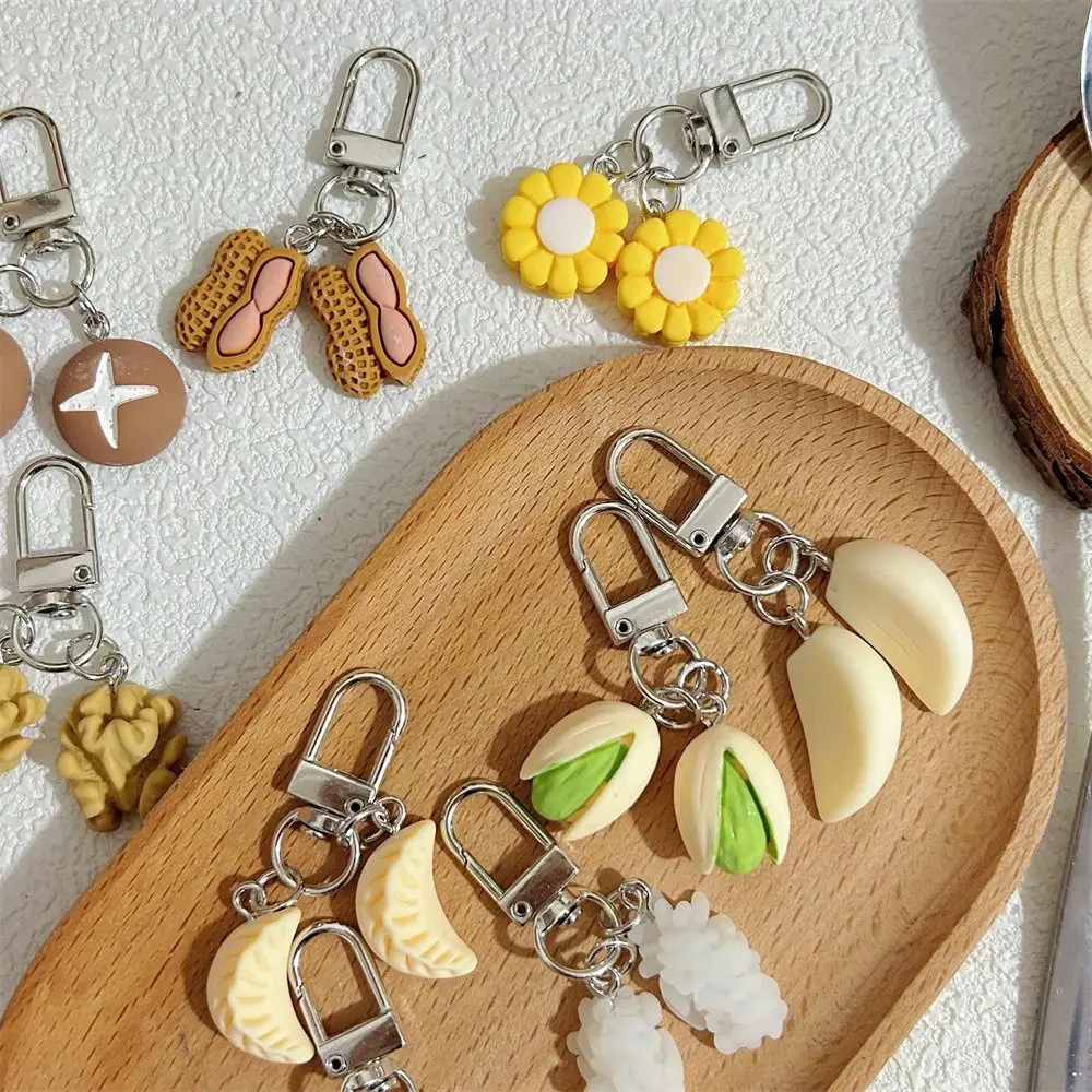 Creative Bag Pendant Simulation Food Keychain Car Keychains Pistachio Food Series Pendant Cute Charms PVC Keychain Student