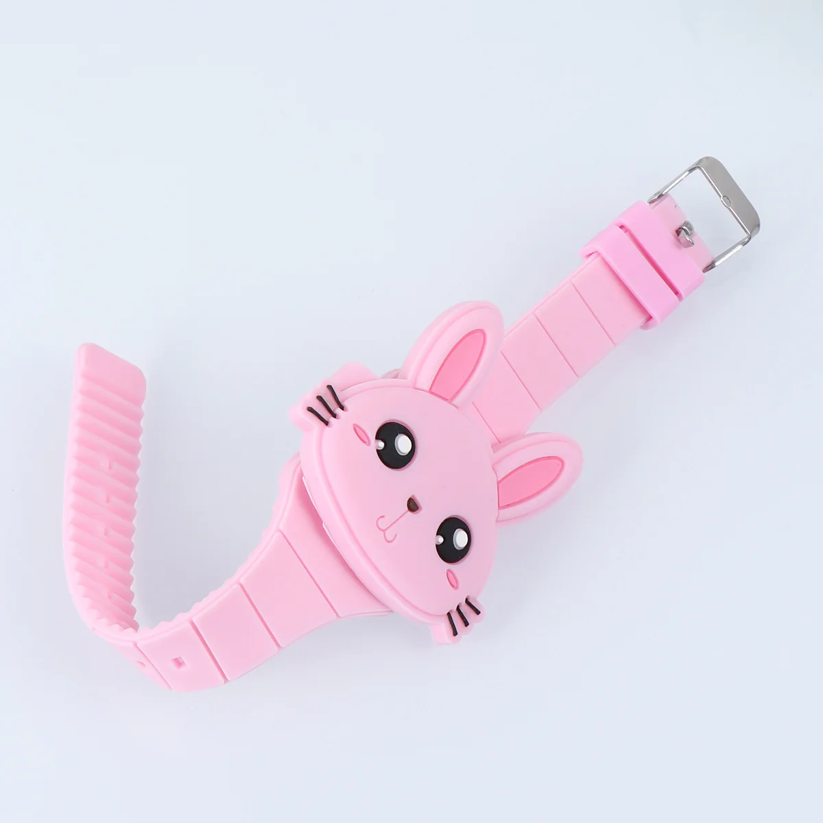 Светло-розовые силиконовые часы в форме кролика с героями мультфильмов, светодиодный электронный подарок на день рождения, вечерние сувениры для