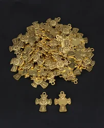 10Pcs Four Way Cross Pendant Catholic Holy Spirit Dove Medal Crosses Baptism Devotional DIY Making Jewelry Accessories