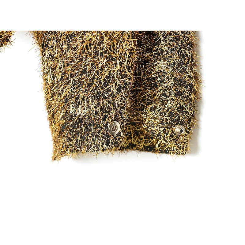 Chaquetas de mujer, abrigos, moda Otoño Invierno, abrigos de manga larga con cuello vuelto de color metálico, prendas de vestir exteriores para mujer, Tops elegantes