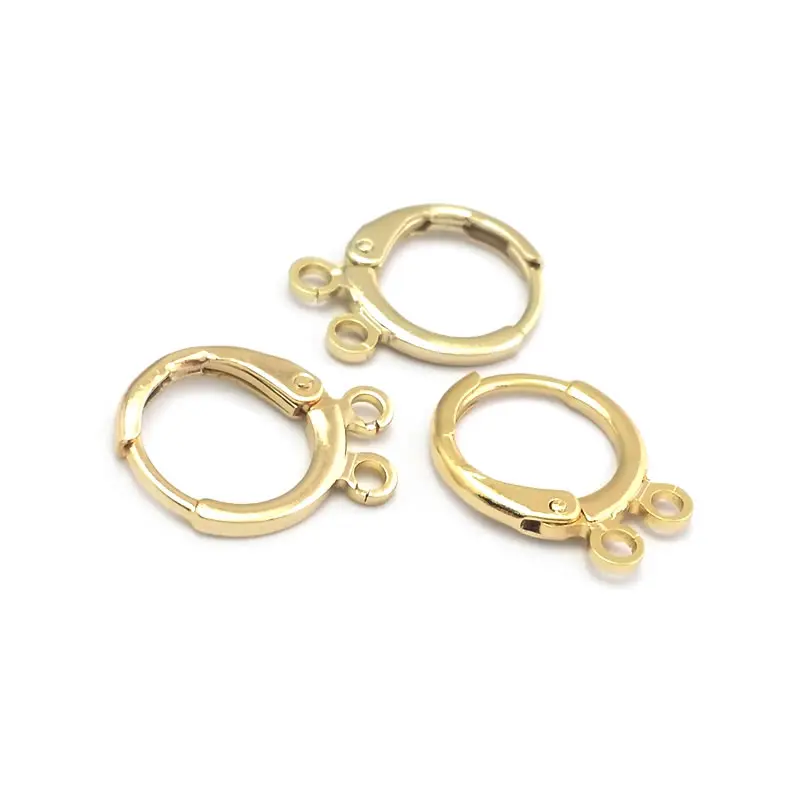 11.5-12MM 13.5-14MM 18K Gold Color Brass Loop Earrings Hoops with Hanging Holes Jewelry Making Supplies Diy Findings Accessories