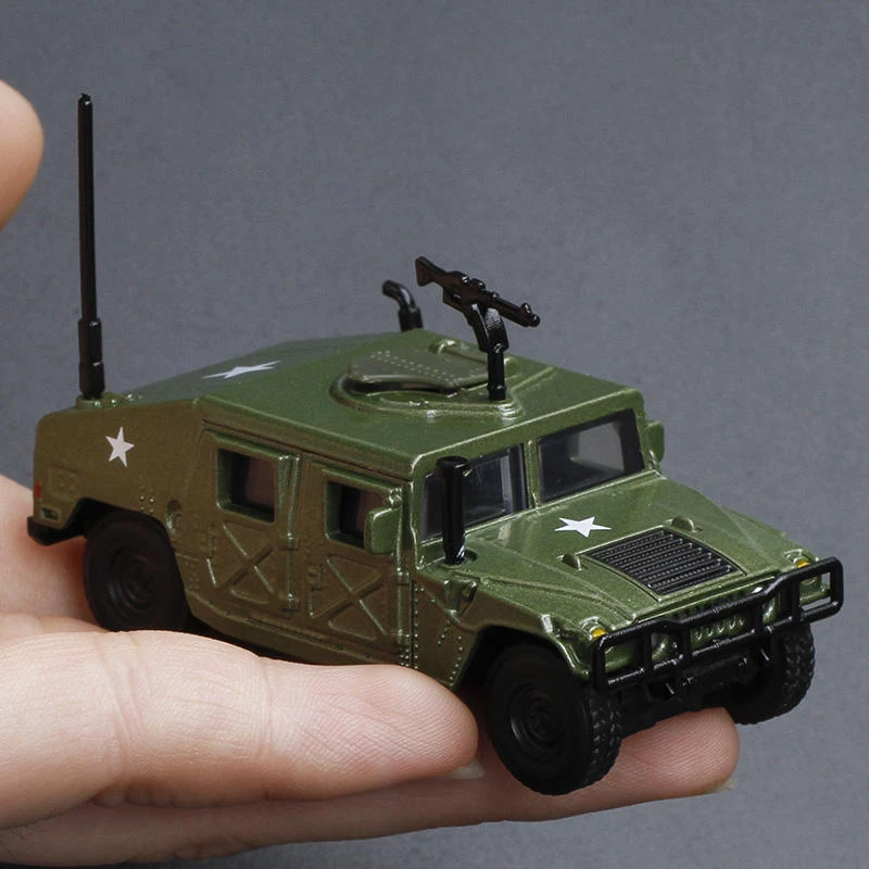 1/64 Hummer H1 Military Army Vehicle Miniature Model Zinc Alloy Toy Car Free Wheels Diecast Metal Collection Gift For Kids