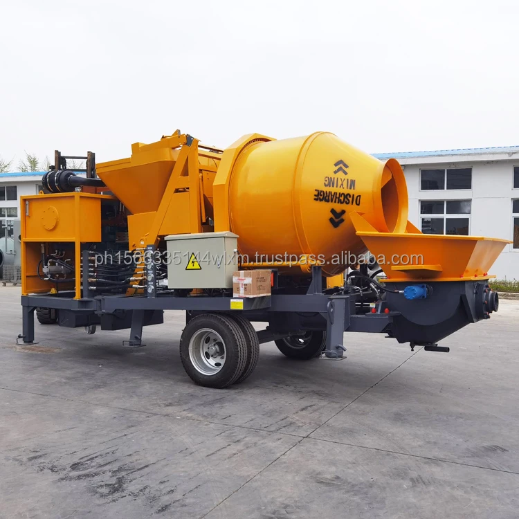 Mesin Pengaduk Beton Diesel Mobile Efisiensi Tinggi dan Tahan Lama dengan Pompa untuk Konstruksi Bangunan