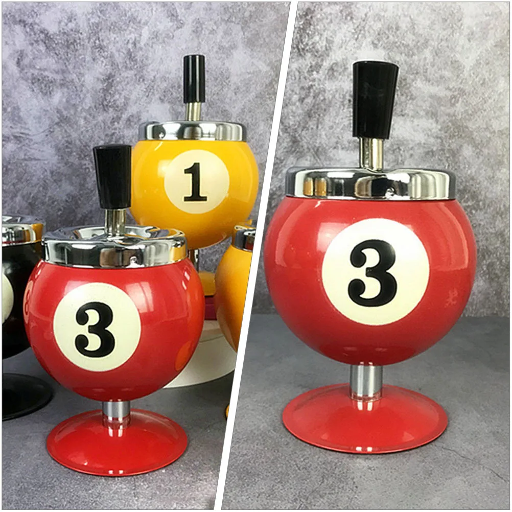 

Ball Shape Stainless Steel Ashtray Automatic Rotation Design Large Capacity Odor Proof Cigarette Butt Container For Home