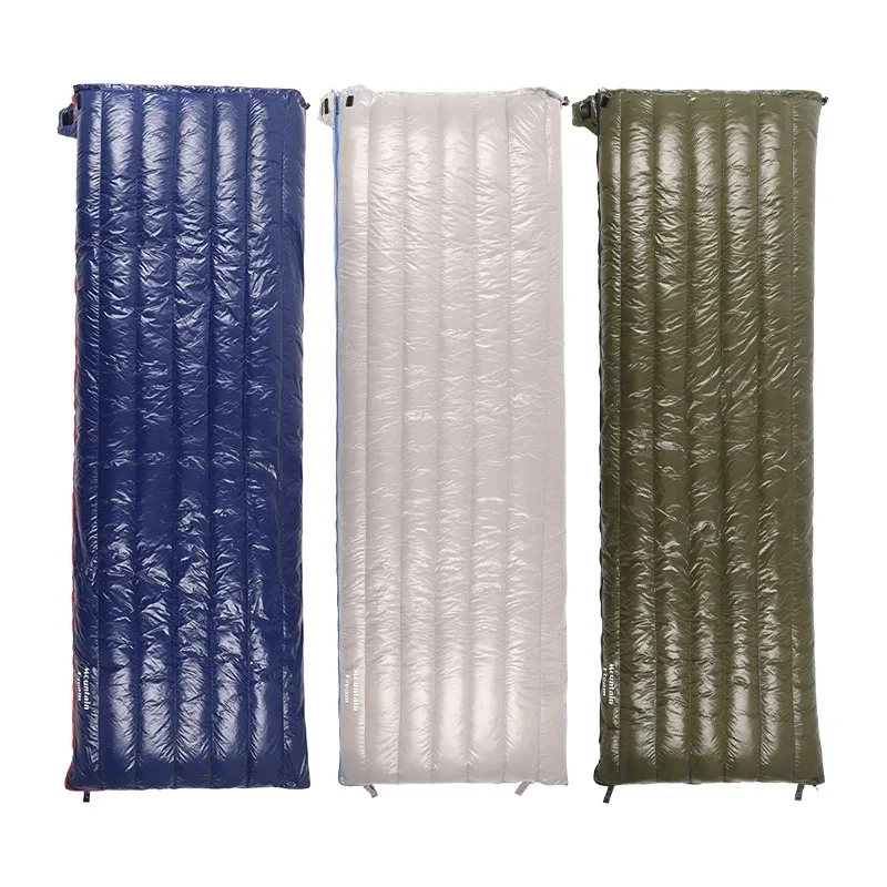 التخييم في الهواء الطلق كيس النوم 90% أوزة أسفل الكبار المغلف نوع خفيفة المحمولة الانزلاق أسفل كيس النوم 3 الموسم حقيبة دافئة