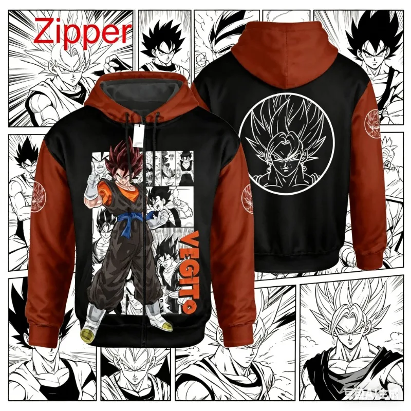 Dragon Ball Piccolo Herren Reißverschluss-Hoodie Cartoon Japan-Stil Anime Damen Sweatshirt 2026 Neue Mode Kinderjacken Mantel