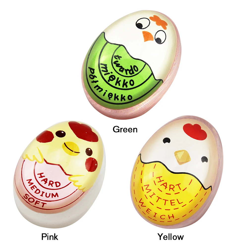 Alarma de huevos hervidos de plástico que cambia de Color, temporizador de huevos, lindo, herramientas de cocina