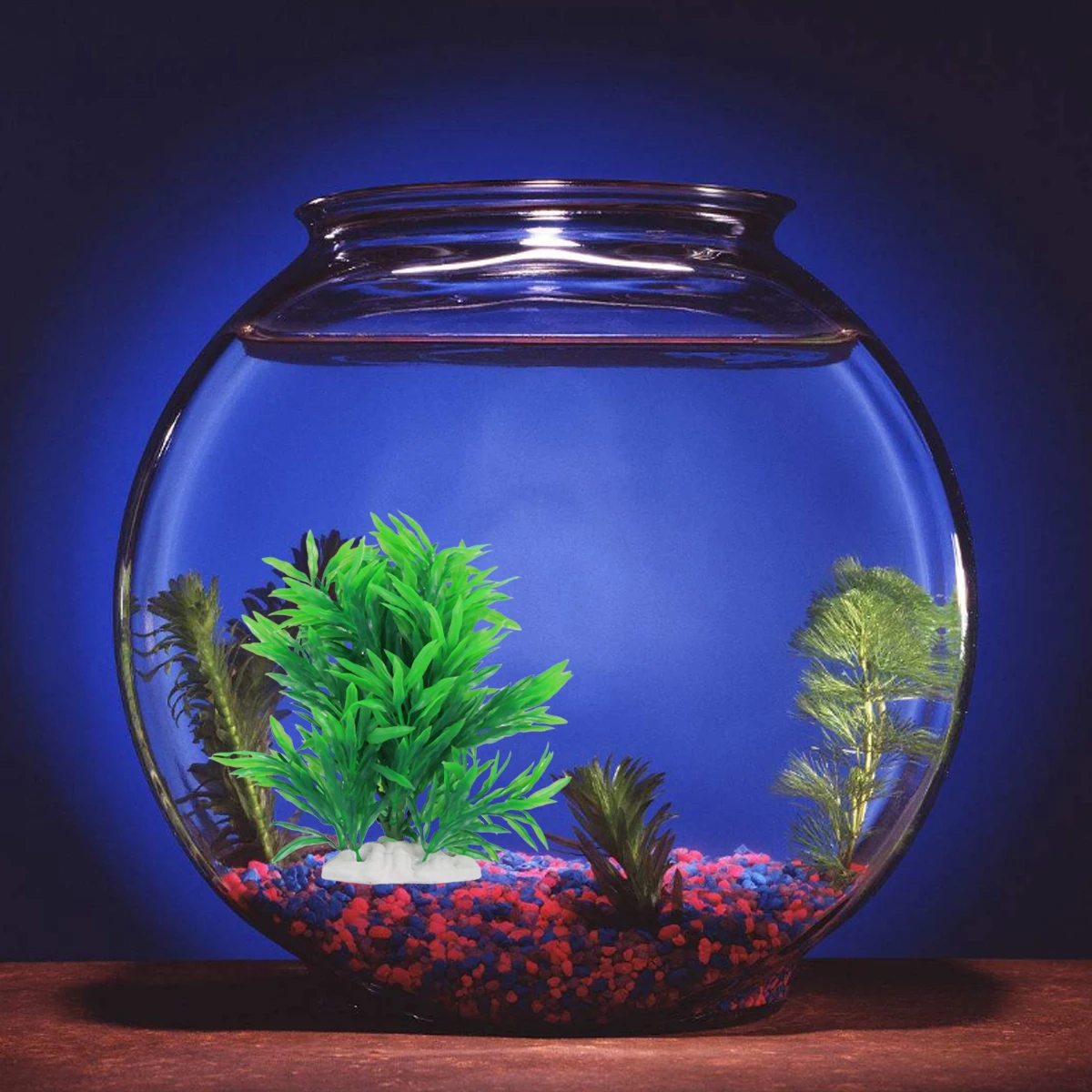 

Artificial Water Aquarium Green Plastic Grass Long Leaf Plant Landscape Decor Ceramic Saltwater Tank