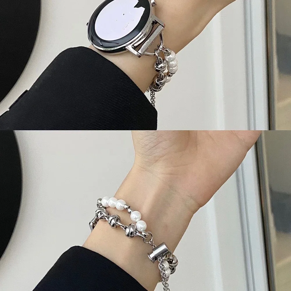 20mm Beads Strap Link Loop Band for Samsung Galaxy Watch 7 FE 5 Pro 4 6 Classic 44mm 40mm Sport Bracelet Correa Galaxy Watch 7