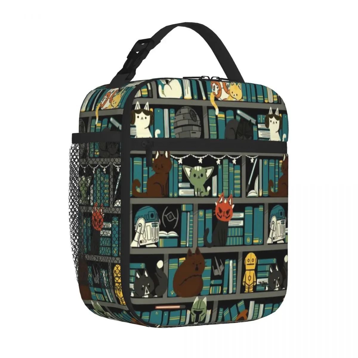 Bestselling Library Kitten Wars Transparent Detail Insulated Food Bag Business Travel Meal Lunch Bag