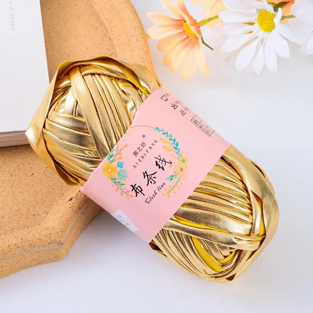 Novel Functional Imitation Leather Crochet Yarn Shiny Sewing Yarn Ball For Bag Blanket Magic Color DIY Hand Knitting For T-Shirt