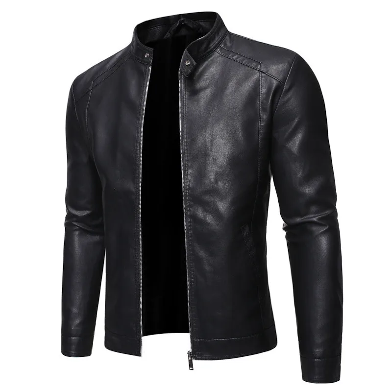 

New pu leather jacket men coats motorcycle slim windbreaker men fashion outerwear clothing