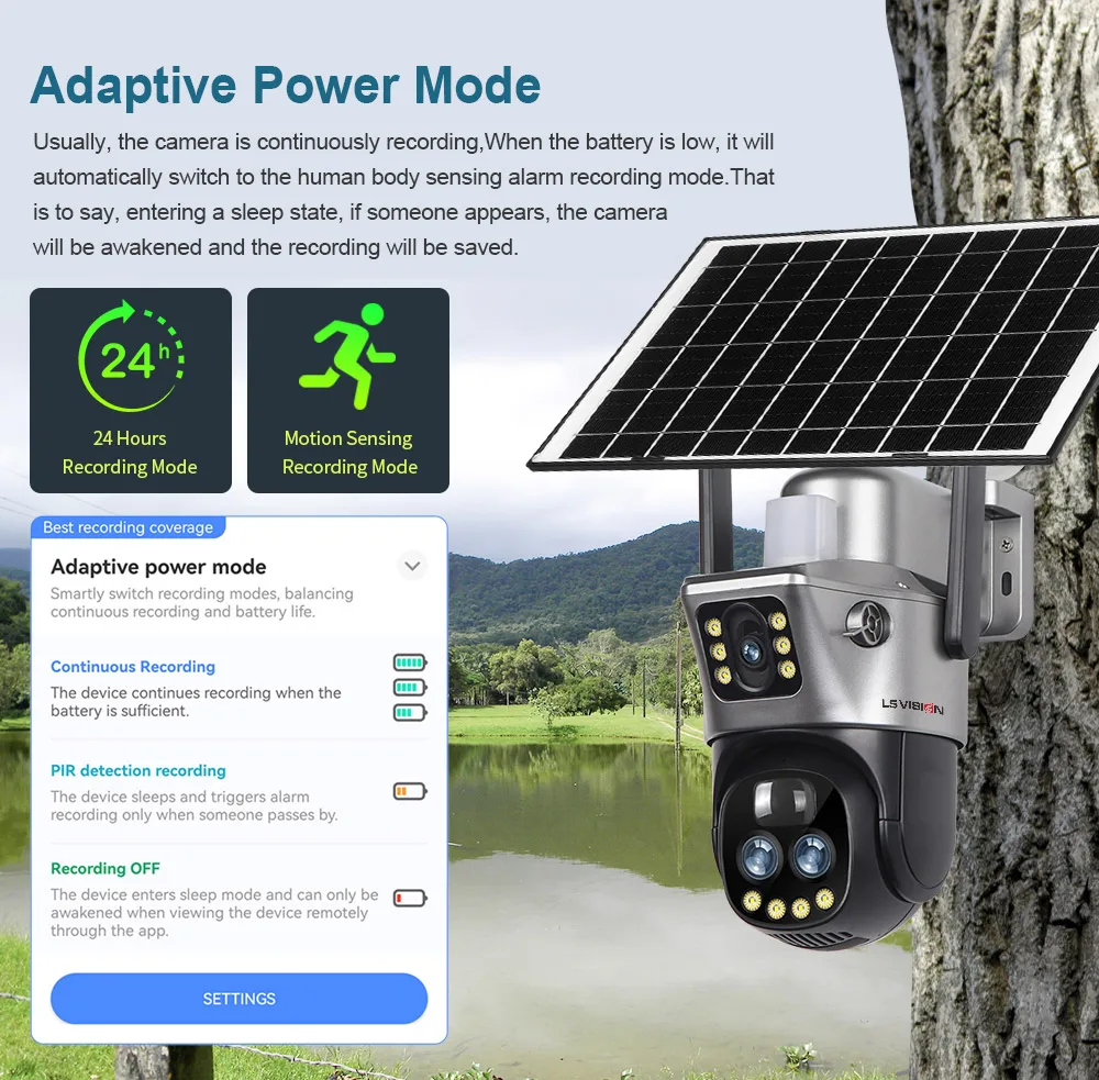 LS VISION V380 Dual Lens WIFI/4G Camera Solar 10X Zoom PIR Human Detection Night Vision Outdoor Security Video Cam 8MP 4K Cctv