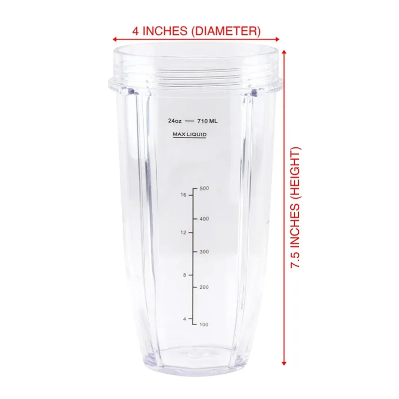 BAAG-4 قطعة أكواب الخلاط استبدال أجزاء 24 أوقية مع أغطية أكواب خلاط ل نوتري نينجا BL480 BL640 CT680