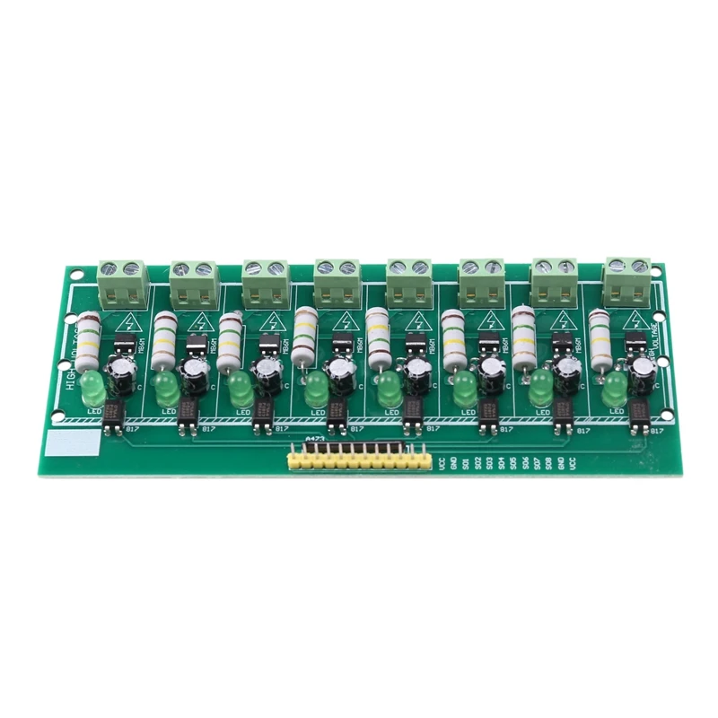 8 บิต AC 220V OPTOCOUPLER โมดูลแยกตรวจจับแรงดันไฟฟ้า BOARD Adaptive 3-5V สําหรับ PLC Isolamento Fotoaccoppiatore โมดูล