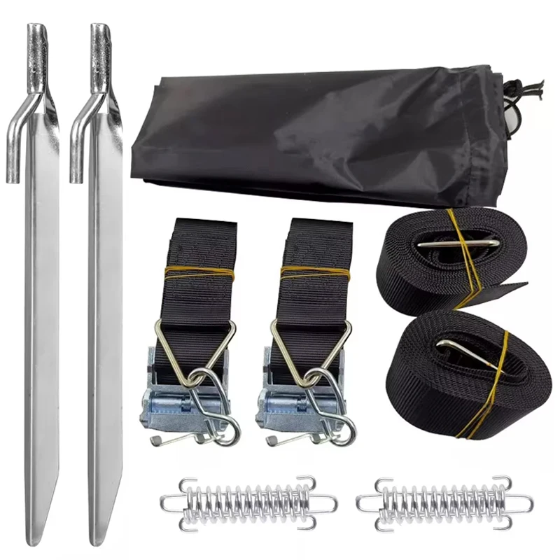 

1 Set For Thule Awning Storm Straps Side Hold-Down With Canopy Hooks For Caravans Motorhomes RVs Wind Resistance Securing