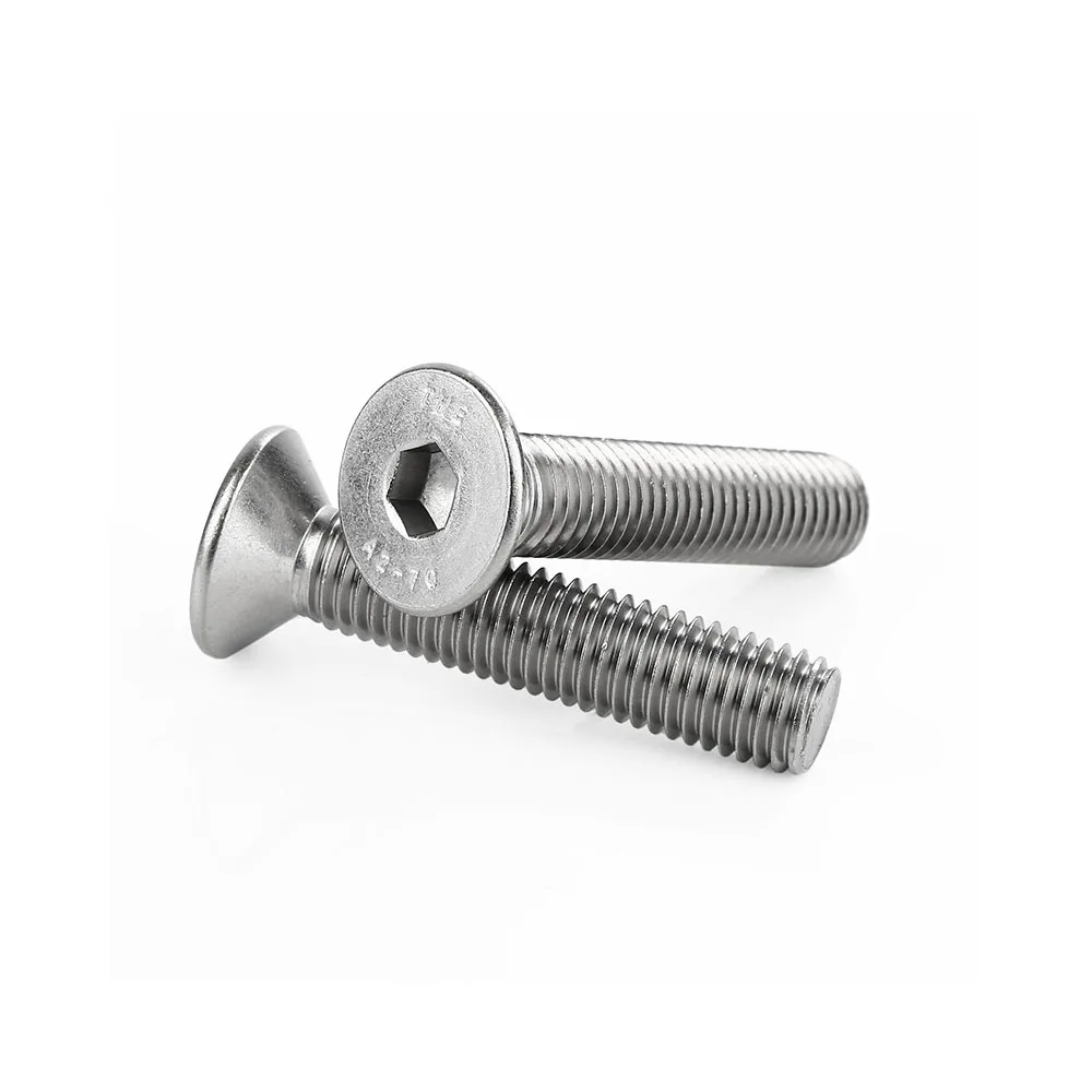 High Quality DIN7991 A2-70 Hex Socket Flat Countersunk Head Screws 304 Stainless Steel Bolts M2 M2.5 M3 M4 M5 M6 M8 M10 M12 M16