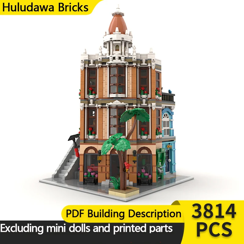 

City Street View Model MOC Building Bricks The Hardware Store Modular Technology Children Holiday Gifts Assemble Toys Suit