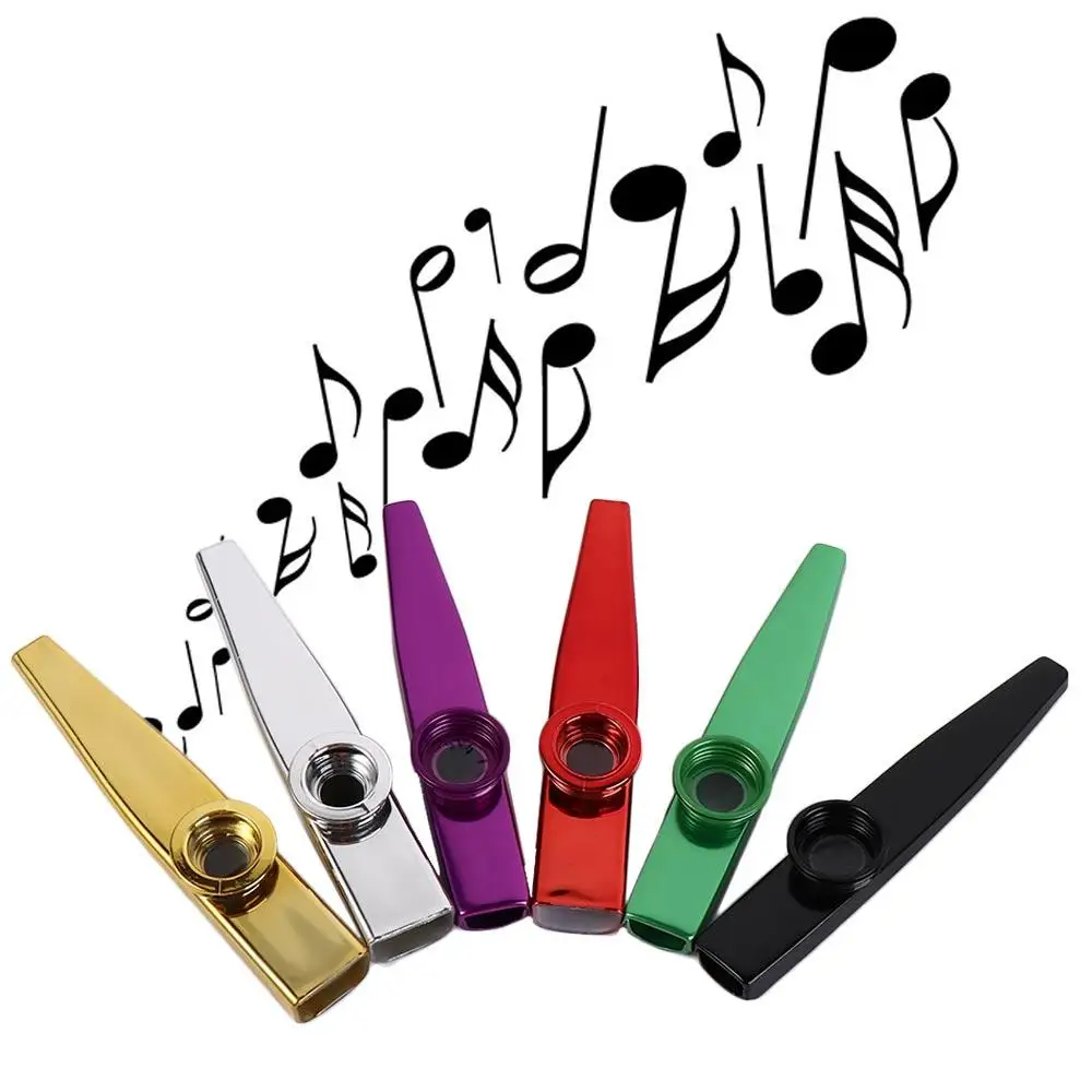 Metalowe instrumenty Kazoo ze stopu aluminium, łatwe do nauki instrumentów muzycznych, flety, wiele kolorów, trwała membrana, usta Kazoos