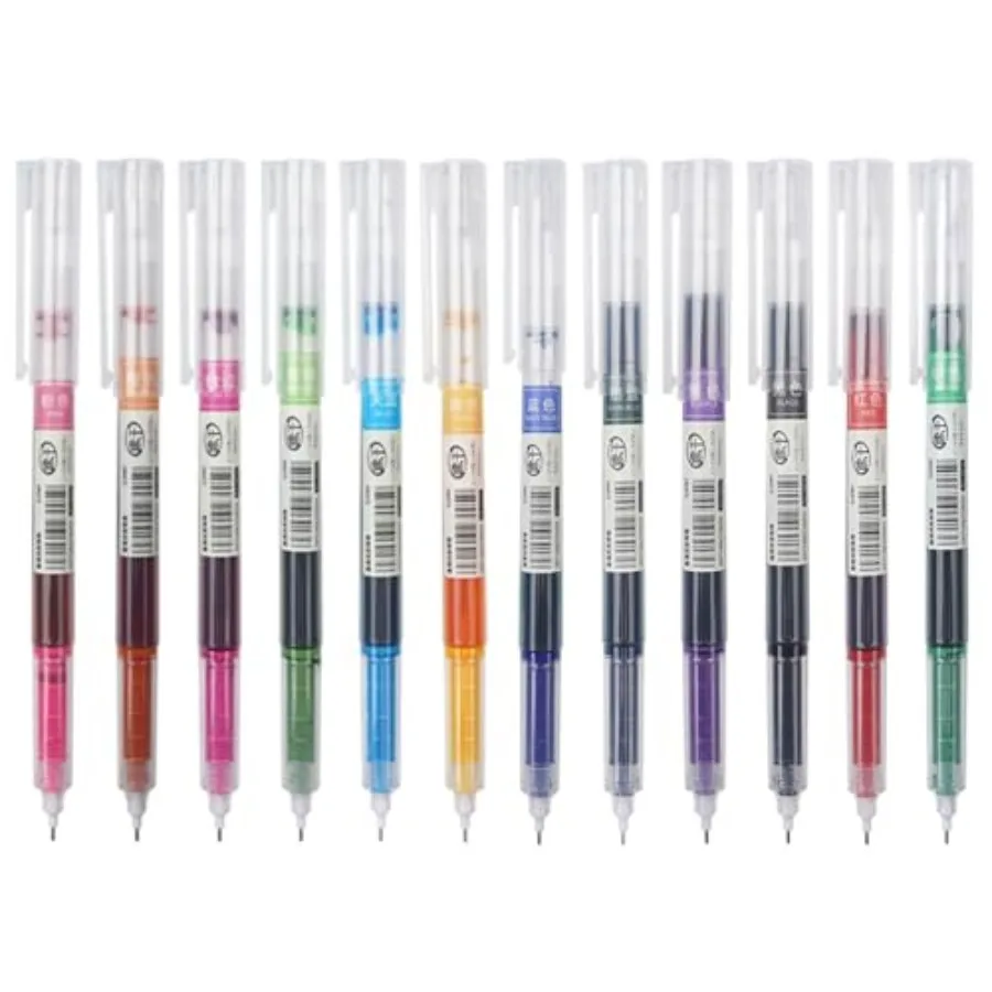 

12 Colour Quick Dry Gel Pens 0.5mm Fine Point Comfort Grip Gel Ink Pens Multi Colour Ink Aesthetic Jourl Pen for Students Girls